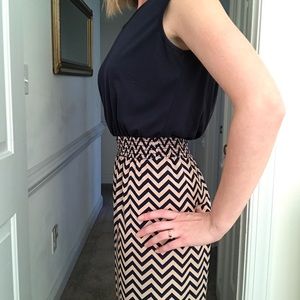 Espresso Chevron Jumpsuit W Drawstring Back